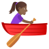 🚣🏾‍♀️ woman rowing boat: medium-dark skin tone display on JoyPixels